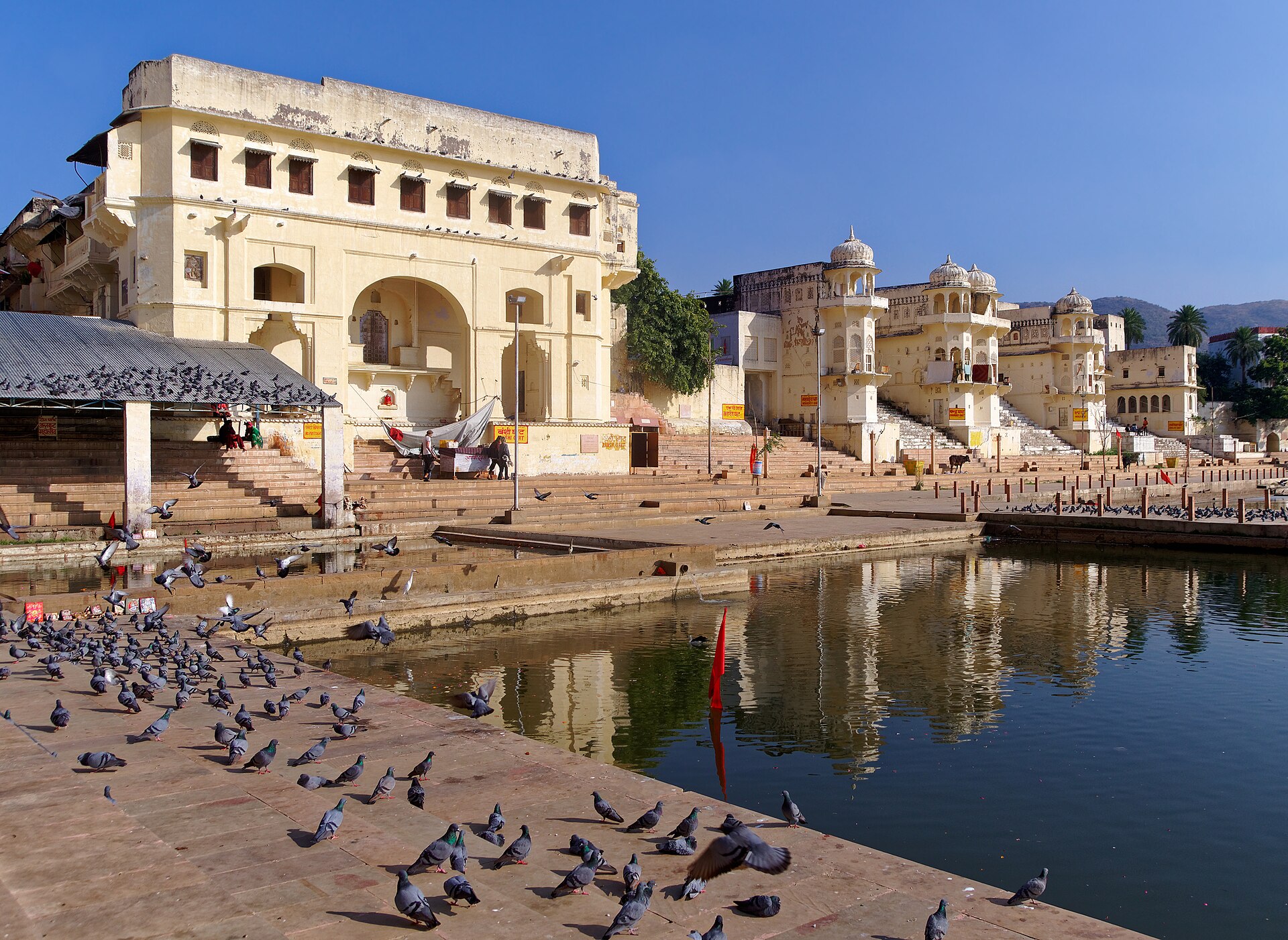 Bathing ghats on Pushkar Lake