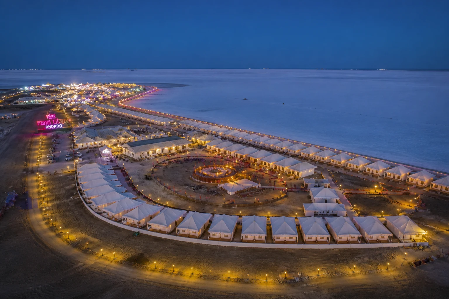 Tent city at Dhordo during Rann Utsav, Kutch