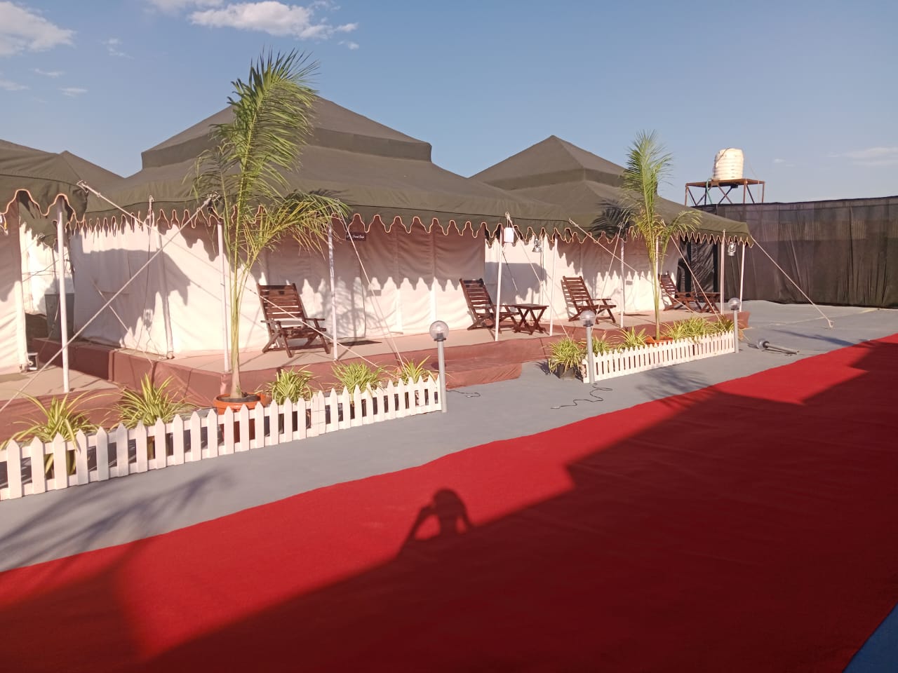 Festival camping tent setup