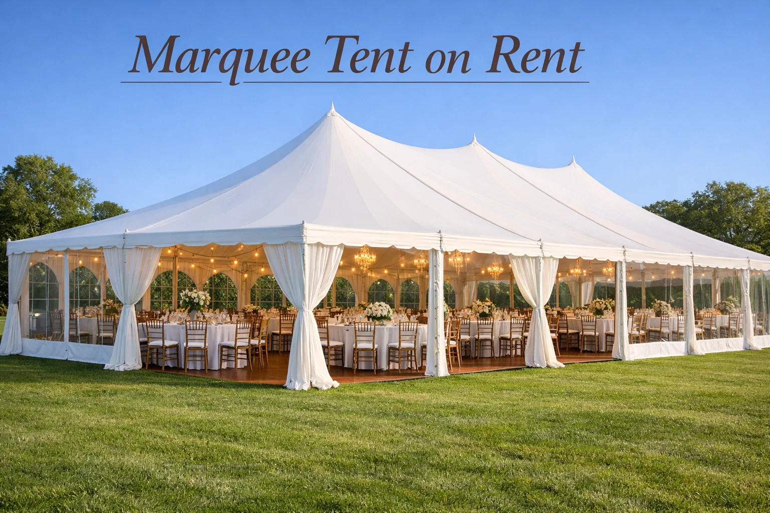Large marquee tent on rent for events and dining