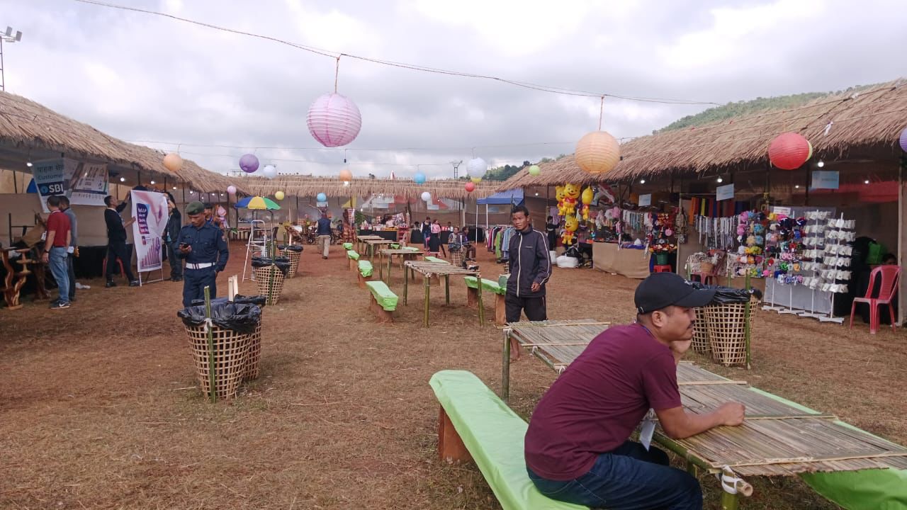 Reception tent at a luxury campsite